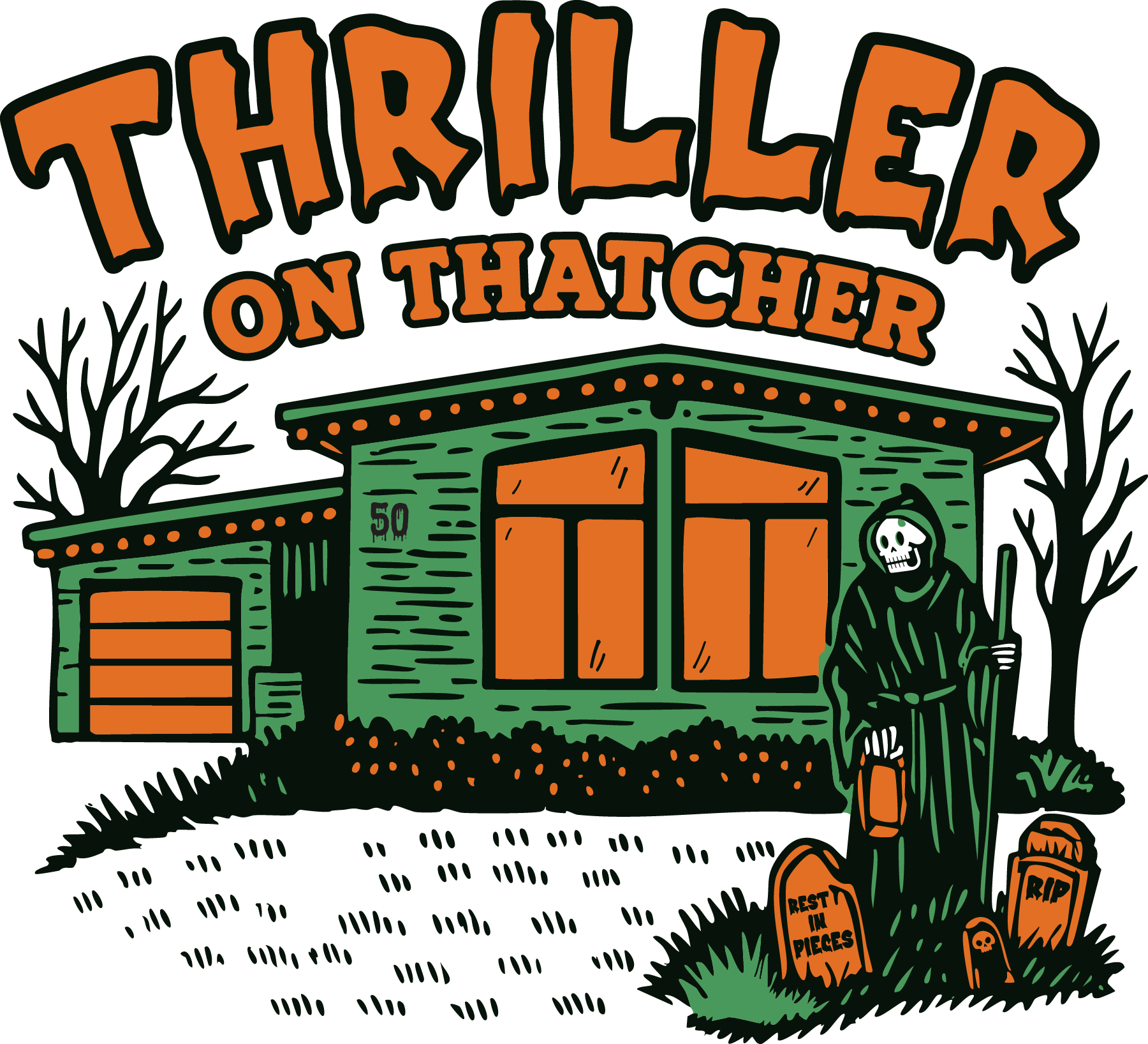 Thriller on Thatcher: the house, the reaper and the graveyard